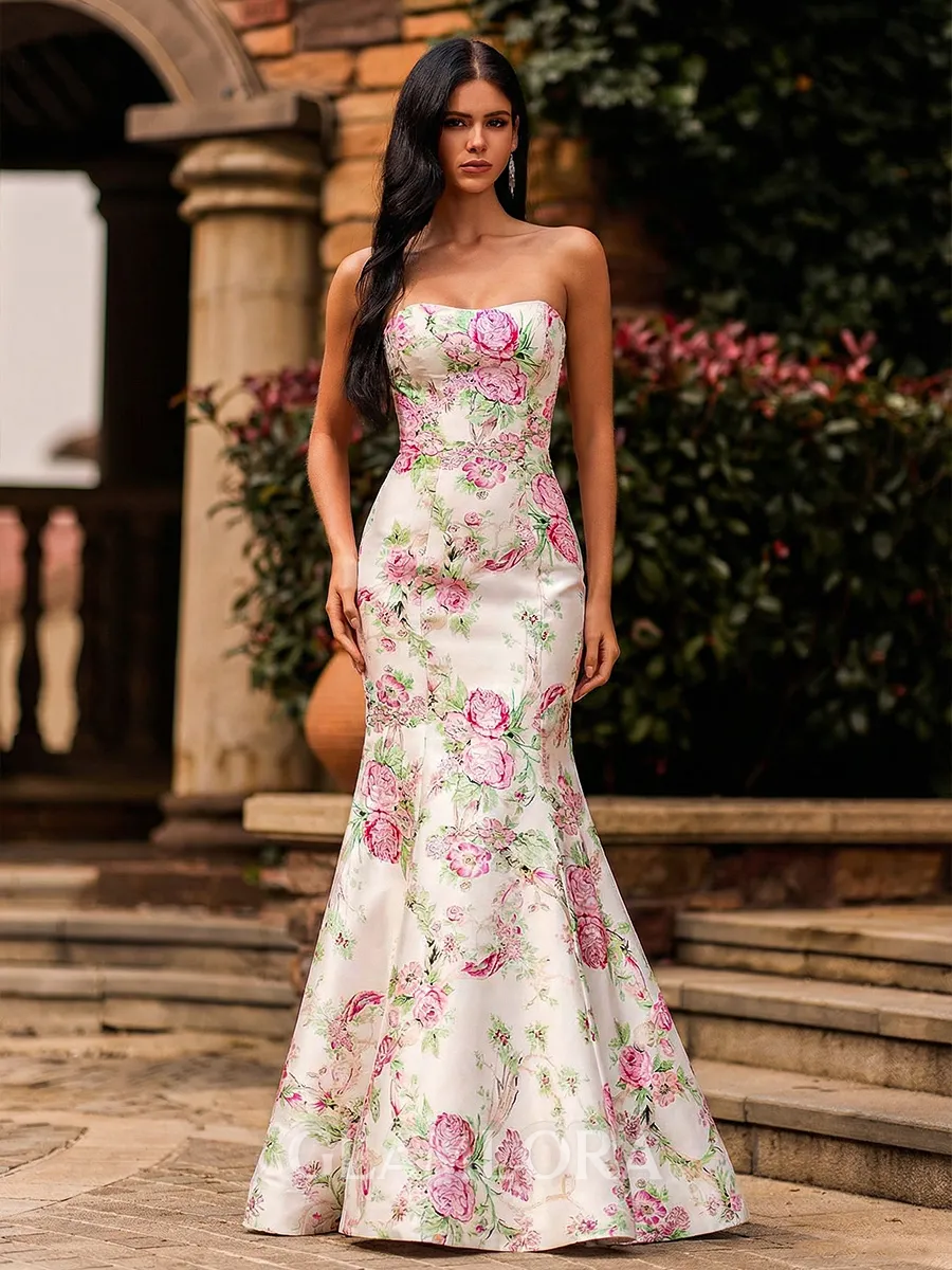 Exquisite Mermaid Straight Sweep Train Corset Prom Dress