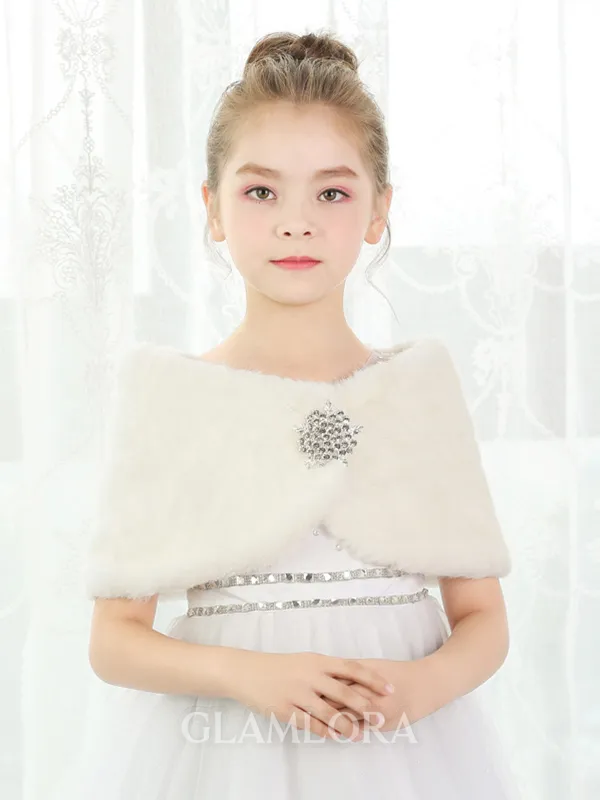 Delicate Faux Fur With Rhinestone Wraps