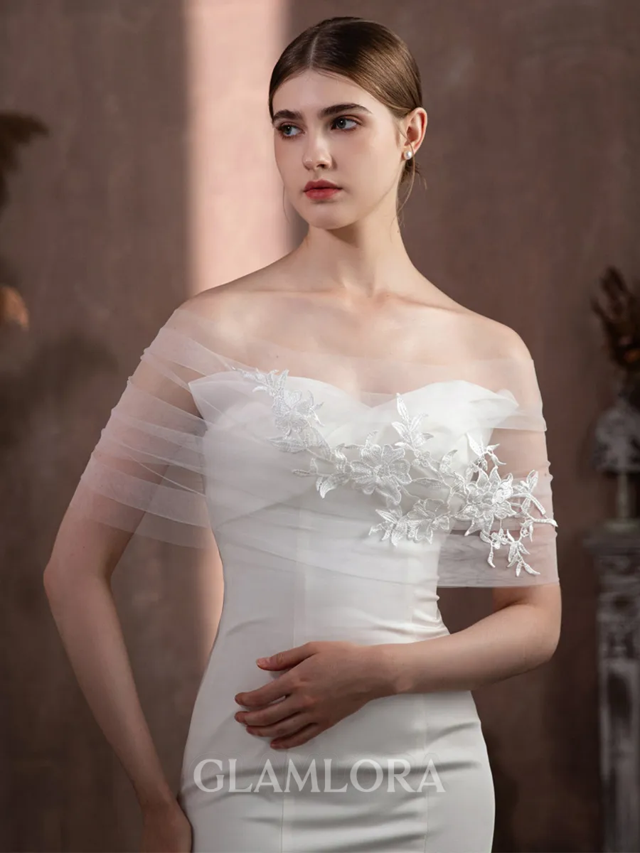 Elegant Tulle With Lace Wedding Wraps