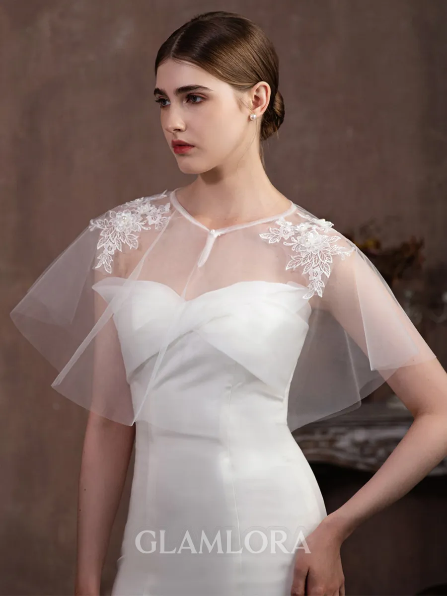 Charming Tulle With Lace Wedding Wraps