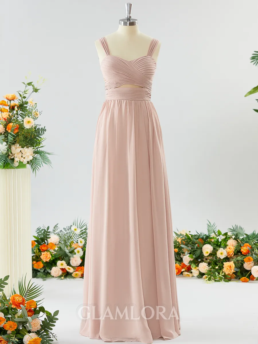 A-line Straps Stunning Chiffon Bridesmaid Dress With Ruched