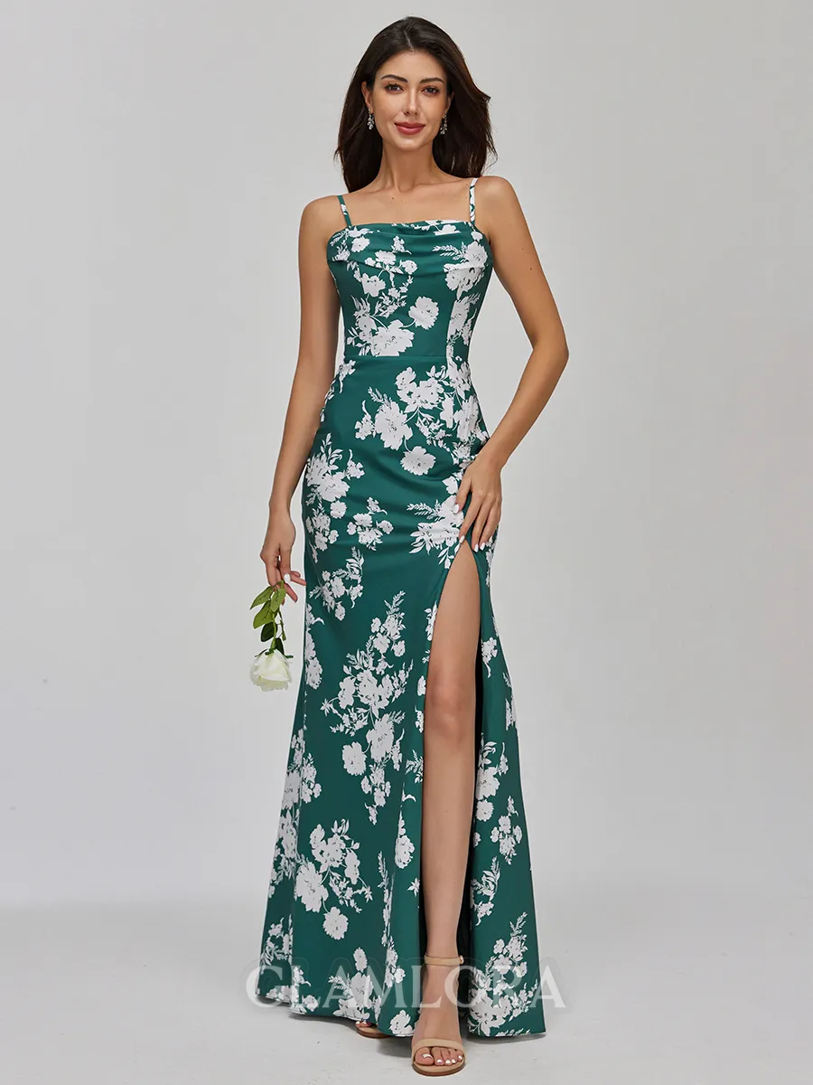 Stylish Sheath Pleated Floor-Length Convertible Bridesmaid Dress