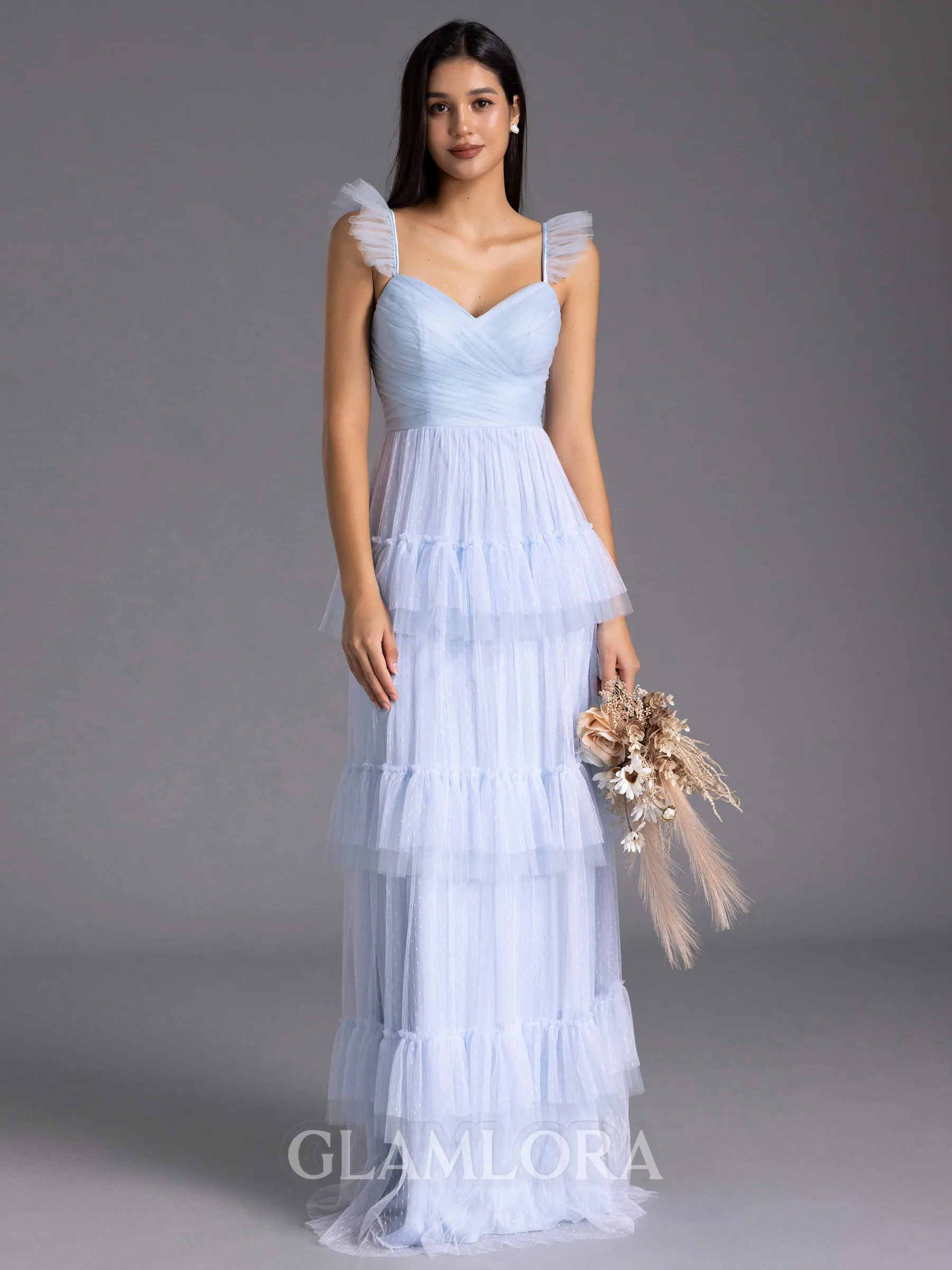 Timeless A-line Sweetheart Cascading Ruffles Floor-Length Bridesmaid Dress