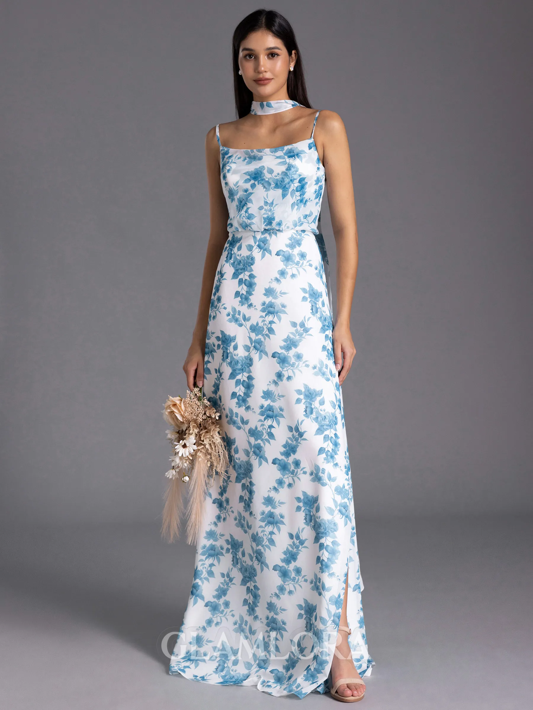 Stunning A-line Spaghetti Straps Floor-Length Bridesmaid Dress