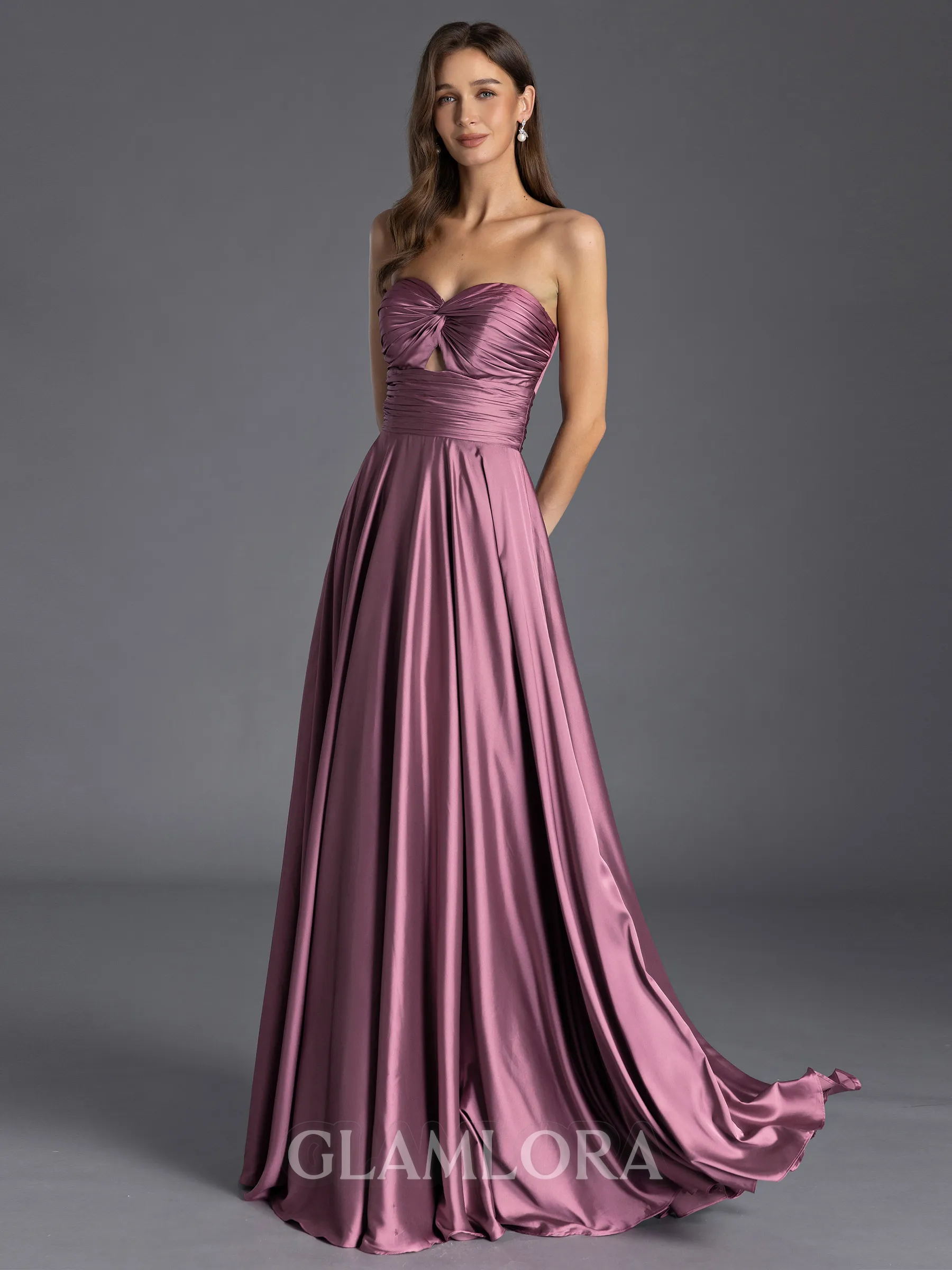 Opulent A-line Sweetheart Pleated Floor-Length Silk like Satin Bridesmaid Dress