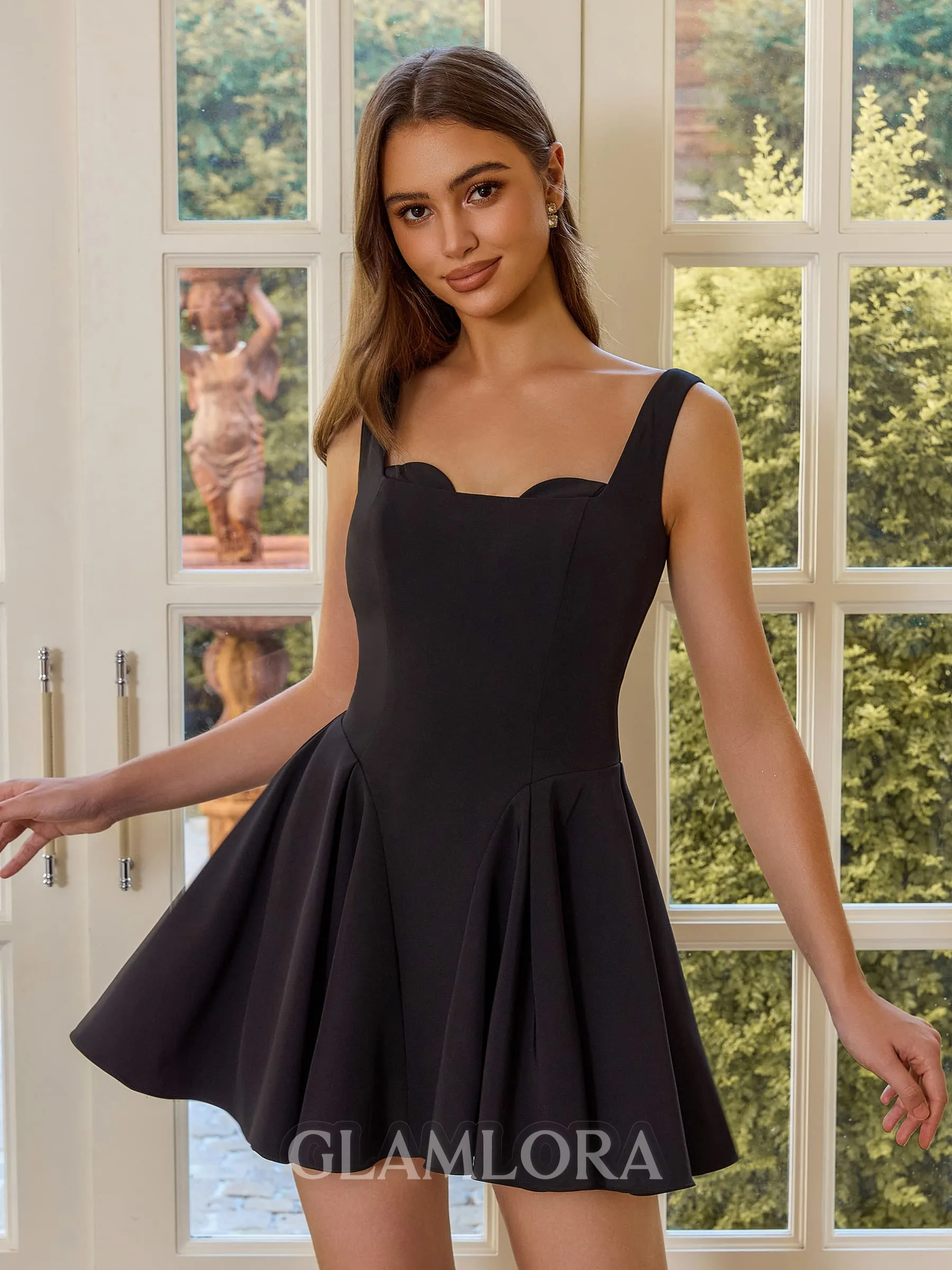 Show-stopping A-line Straps Short/Mini Stretch Crepe Homecoming Dress