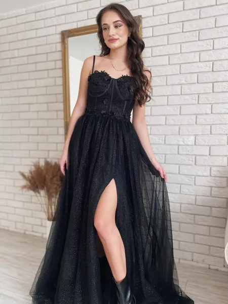 A-line Charming Spaghetti...