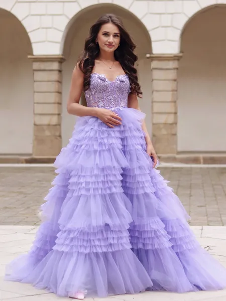 A-line Elegant V-neck Court...