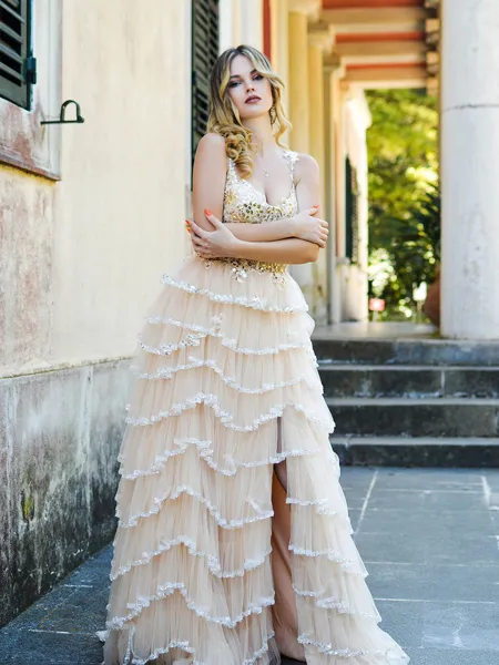 A-line Princess Tulle...