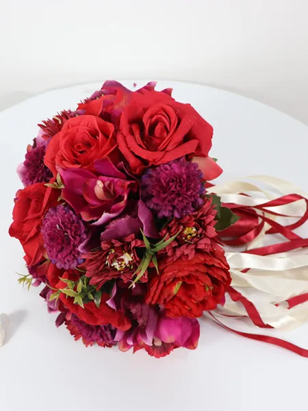 Elegant Round Silk Flower...