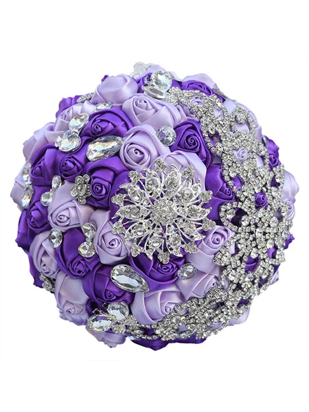 Elegant Round Satin Bridal...