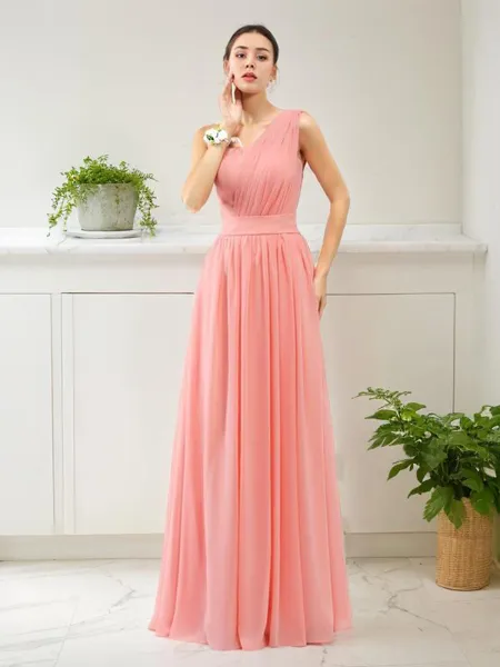 A-line One-Shoulder...