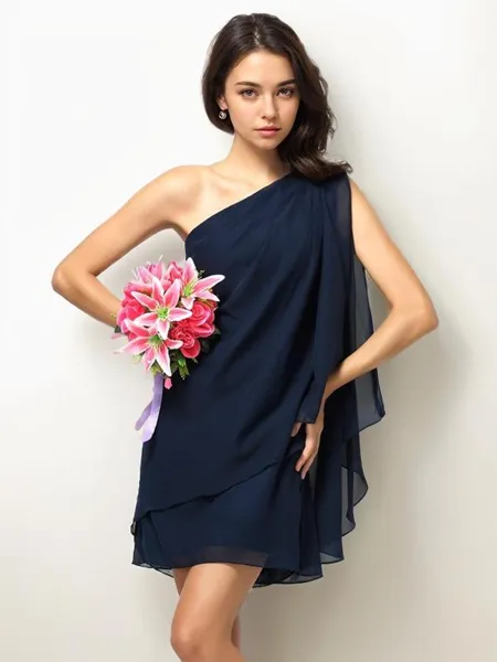 A-line One-Shoulder...