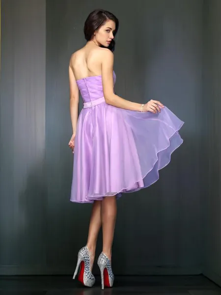 A-line Strapless Sleeveless...