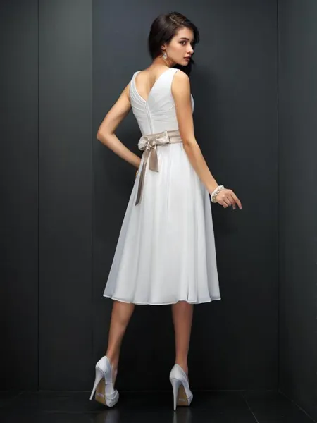Elegant A-line V-Neck...