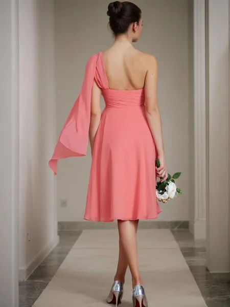 A-line One-Shoulder...