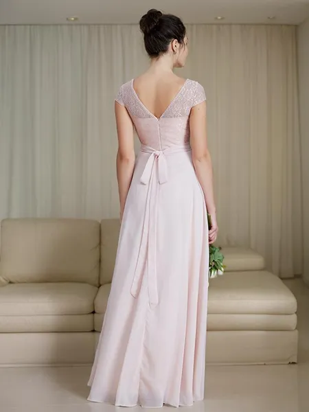 A-line Bateau Sleeveless...