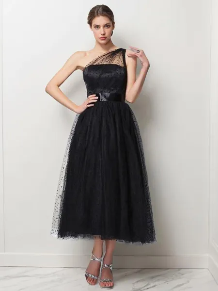 A-line One-Shoulder Subtle...