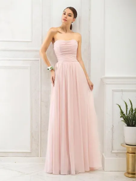 A-line Strapless Sleeveless...