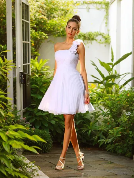 A-line One-Shoulder...