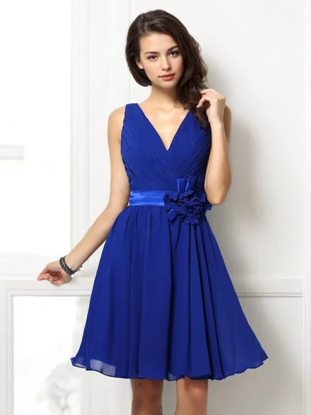 Sophisticated A-line V-Neck...