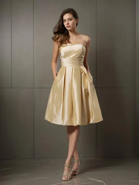 A-line Strapless Sleeveless...