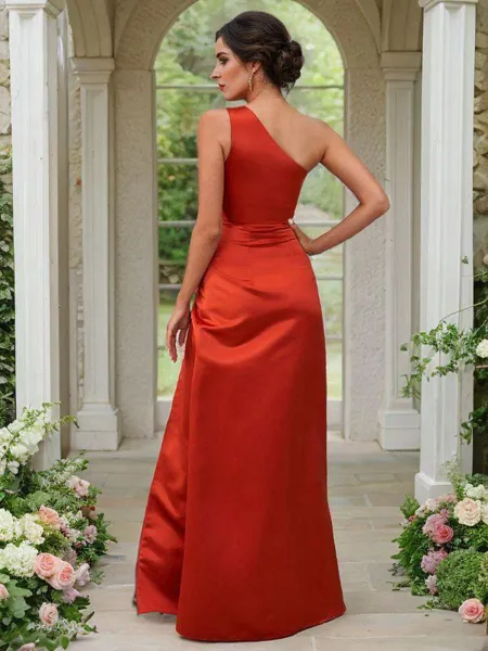 A-line One-Shoulder...