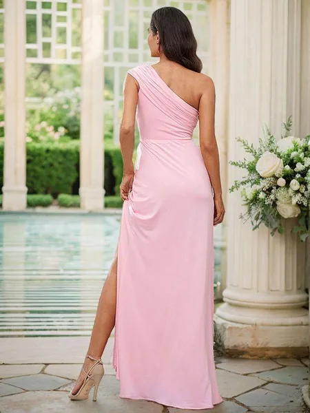 Sheath/Column One-Shoulder...