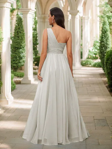 A-line One-Shoulder...