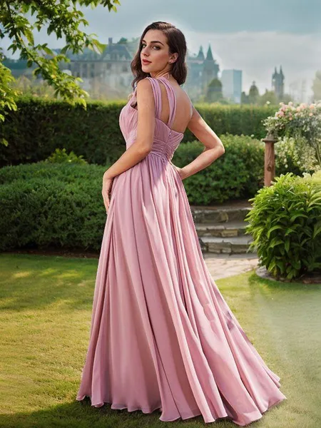 A-line One-Shoulder Pretty...