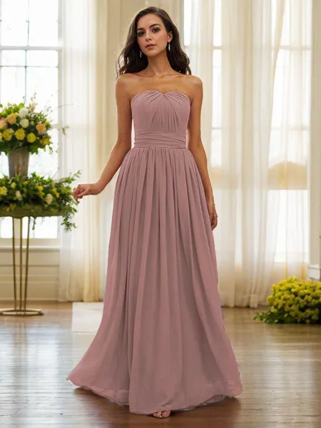 A-line Strapless Feminine...
