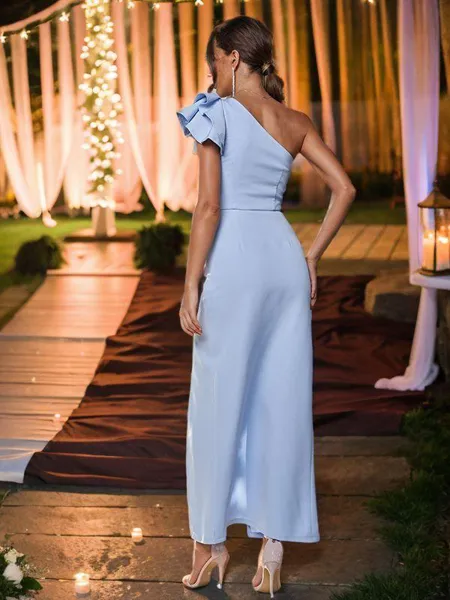 Sheath/Column One-Shoulder...