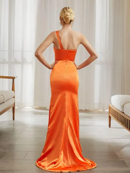 Sheath/Column One-Shoulder...