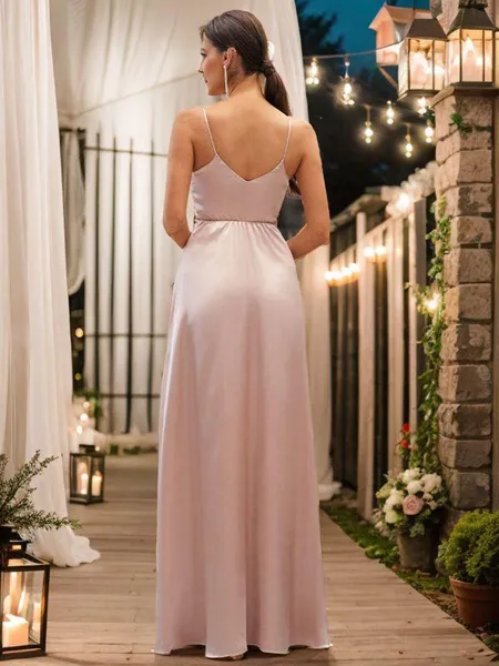 A-line Stunning V-Neck...