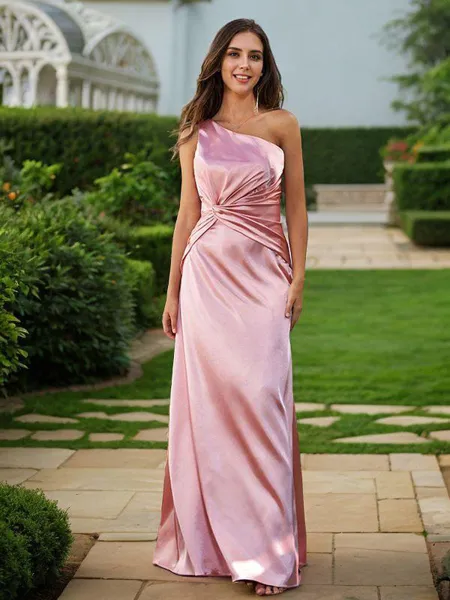 Sheath/Column One-Shoulder...