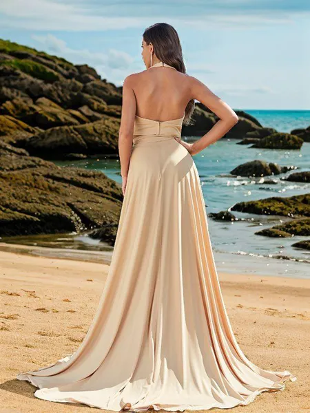 A-line Halter Graceful...