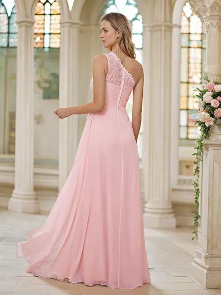 A-line One-Shoulder...