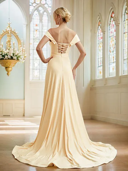 A-line Off-the-Shoulder...