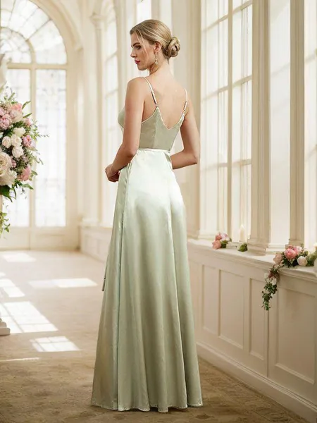 A-line V-Neck Trendy...