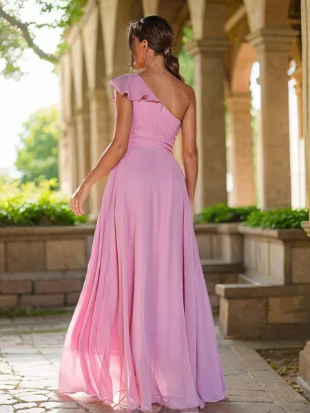 A-line One-Shoulder...