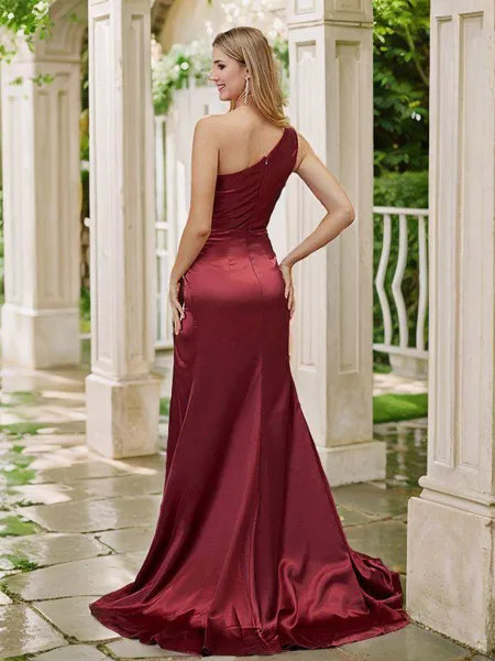 Sheath/Column One-Shoulder...