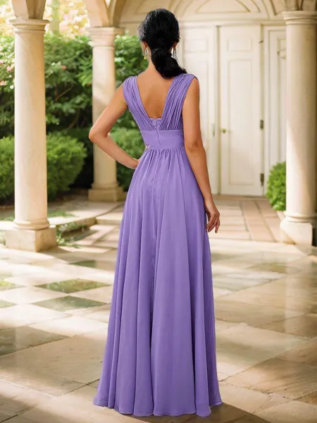 A-line Elegant V-neck...