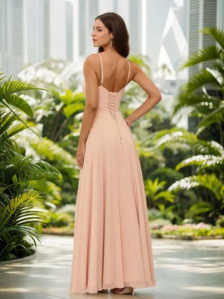 A-line Charming V-neck...