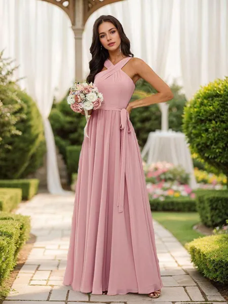 A-line Stunning Halter...