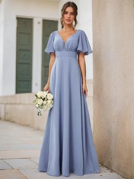 Delicate A-line V-neck...