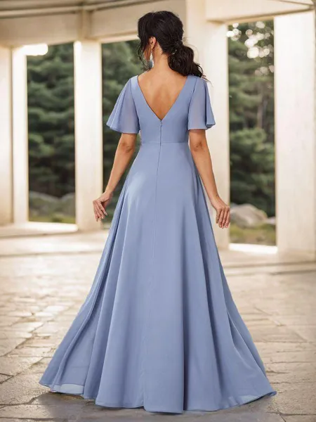 Delicate A-line V-neck...