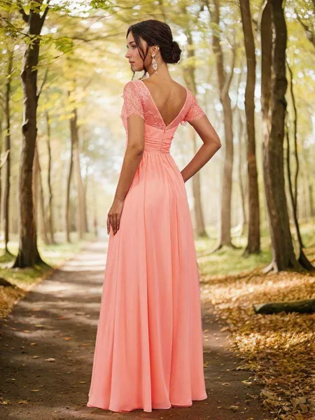 Flattering A-line V-neck...