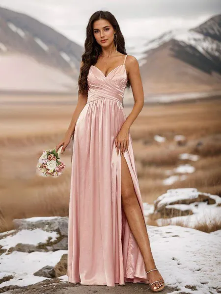 Modest A-line V-neck...