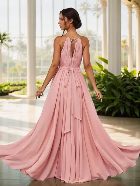 Trendy A-line Halter...