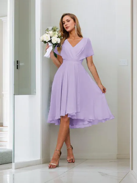 A-line Pretty V-neck Short...